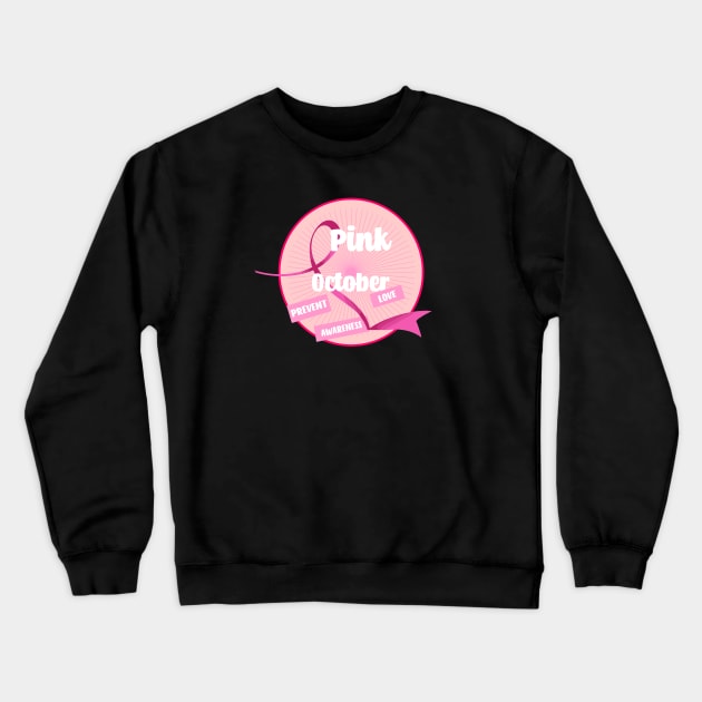 pink october Crewneck Sweatshirt by Carolina Cabreira